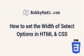 How do I set the width of a selection in HTML?