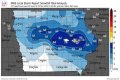 How much snow did Fairfield Iowa get?